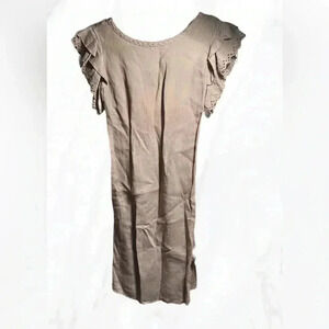 Piazza del tempio summer  lightweight casual linen mini short sleeve dress S